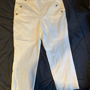 Jules & Leopold White Pants with Button Detail